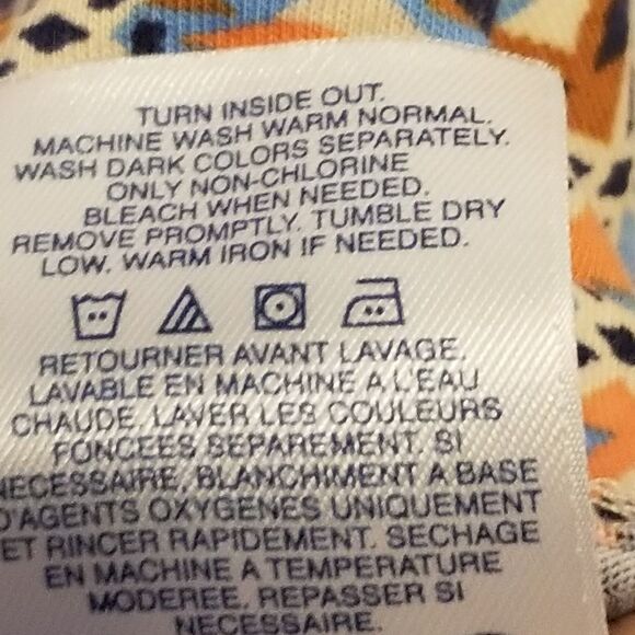 Lands End 2X T Shirt Relaxed Fit V Neck 100% Supima Cotton Southwest Aztec - Picture 7 of 9